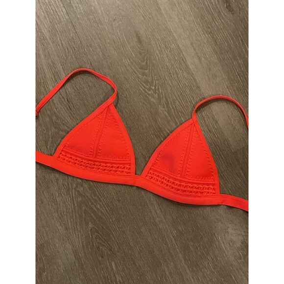 Women’s Neon Pink Bikini Top Triangl Small Patterned Triangle Swimsuit Swimwear - Picture 1 of 6